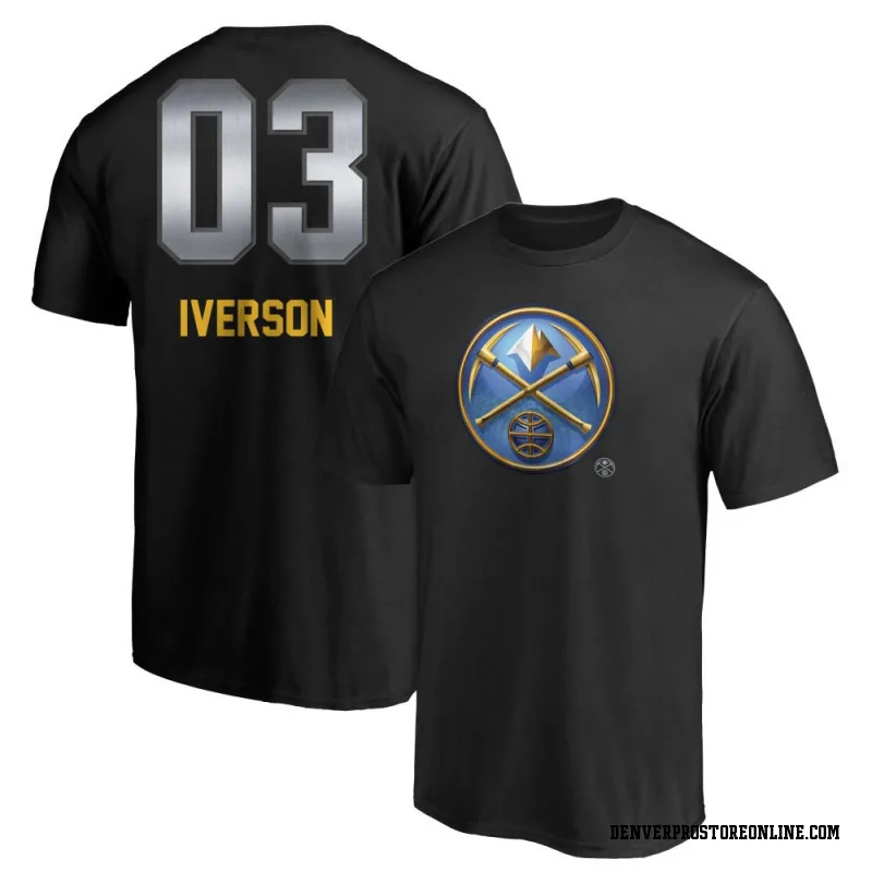 Black Men's Allen Iverson Denver Nuggets Midnight Mascot T-Shirt