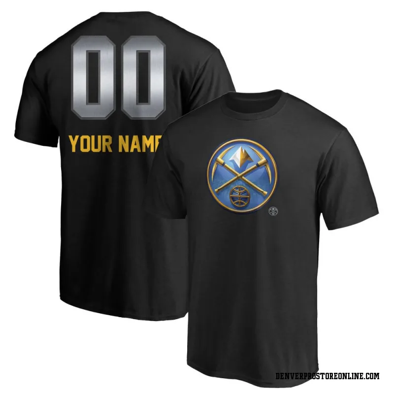 Black Men's Custom Denver Nuggets Custom Midnight Mascot T-Shirt