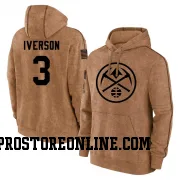 Brown Men's Allen Iverson Denver Nuggets 2023 Salute to Service Club Pullover Hoodie