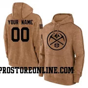 Brown Men's Custom Denver Nuggets Custom 2023 Salute to Service Club Pullover Hoodie