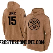 Brown Youth Nikola Jokic Denver Nuggets 2023 Salute to Service Club Pullover Hoodie