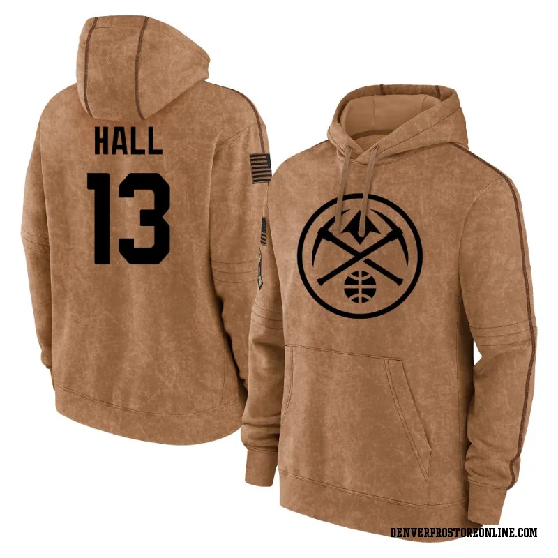 Brown Youth PJ Hall Denver Nuggets 2023 Salute to Service Club Pullover Hoodie