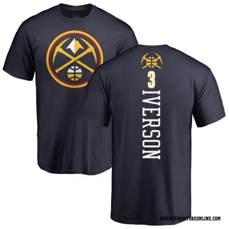 Navy Men's Allen Iverson Denver Nuggets Backer T-Shirt