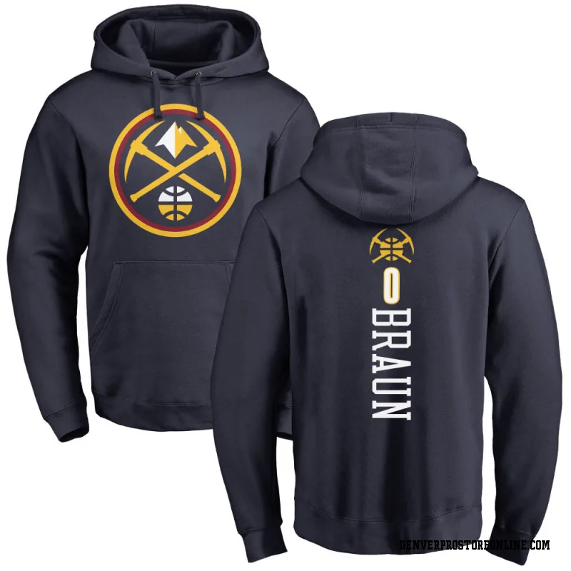 Navy Men's Christian Braun Denver Nuggets Backer Pullover Hoodie