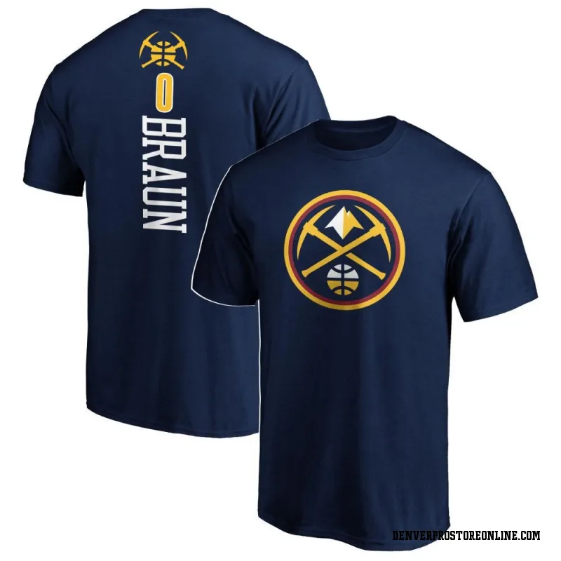 Navy Men's Christian Braun Denver Nuggets Backer T-Shirt