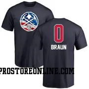 Navy Men's Christian Braun Denver Nuggets Name and Number Banner Wave T-Shirt