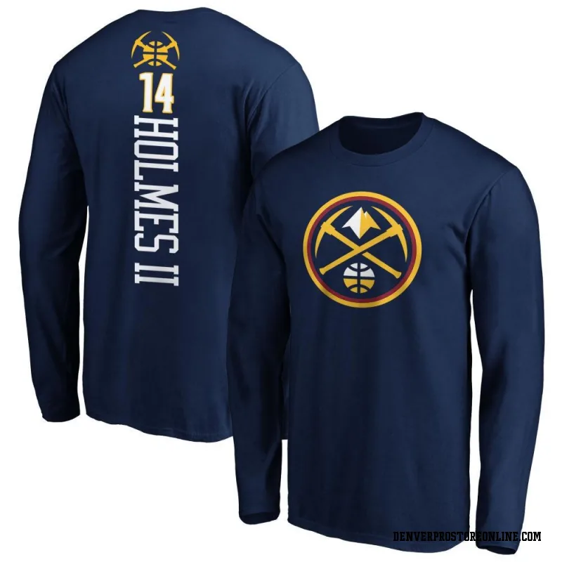 Navy Men's DaRon Holmes II Denver Nuggets Backer Long Sleeve T-Shirt