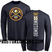 Navy Men's Dikembe Mutombo Denver Nuggets Backer Long Sleeve T-Shirt