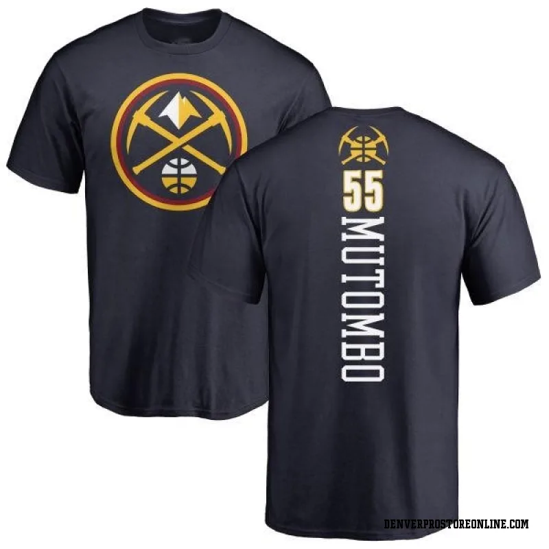 Navy Men's Dikembe Mutombo Denver Nuggets Backer T-Shirt