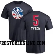 Navy Men's Hunter Tyson Denver Nuggets Name and Number Banner Wave T-Shirt