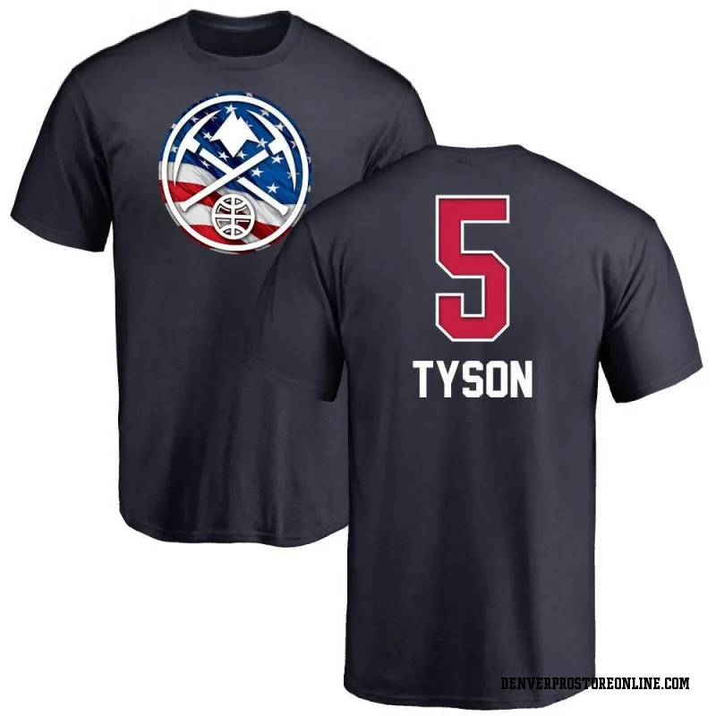 Navy Men's Hunter Tyson Denver Nuggets Name and Number Banner Wave T-Shirt