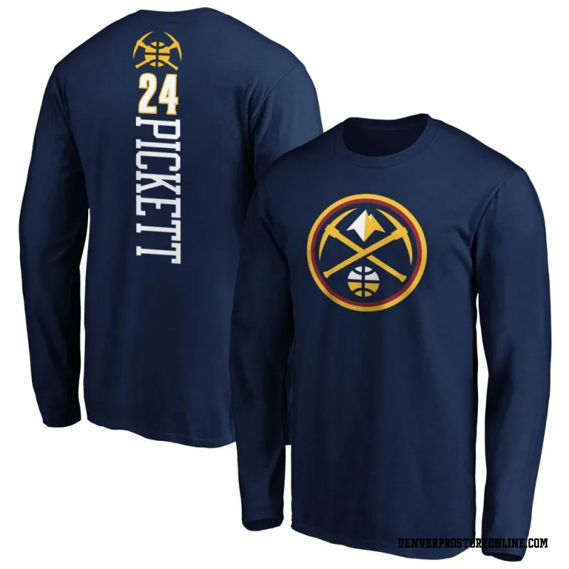 Navy Men's Jalen Pickett Denver Nuggets Backer Long Sleeve T-Shirt