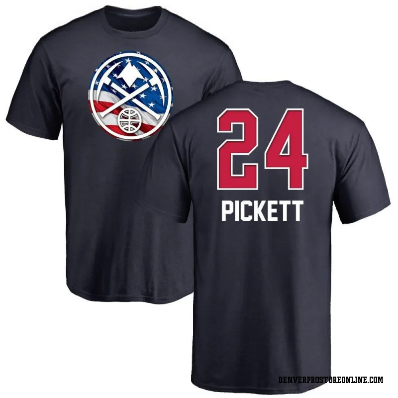 Navy Men's Jalen Pickett Denver Nuggets Name and Number Banner Wave T-Shirt