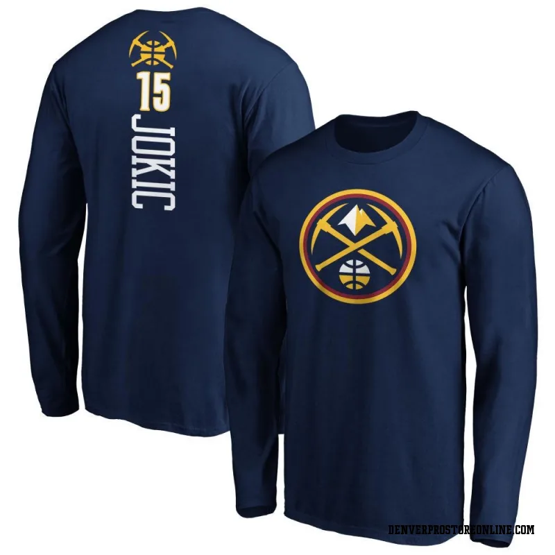 Navy Men's Nikola Jokic Denver Nuggets Backer Long Sleeve T-Shirt