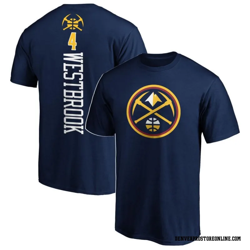 Navy Men's Russell Westbrook Denver Nuggets Backer T-Shirt