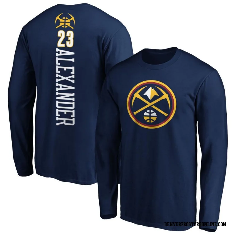 Navy Men's Trey Alexander Denver Nuggets Backer Long Sleeve T-Shirt