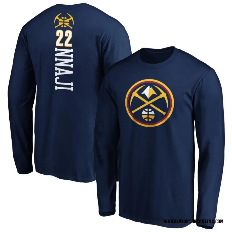 Navy Men's Zeke Nnaji Denver Nuggets Backer Long Sleeve T-Shirt