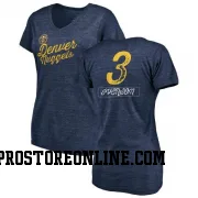 Navy Women's Allen Iverson Denver Nuggets Sideline V-Neck T-Shirt