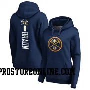 Navy Women's Christian Braun Denver Nuggets Backer Pullover Hoodie