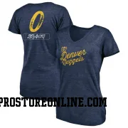 Navy Women's Christian Braun Denver Nuggets Sideline V-Neck T-Shirt