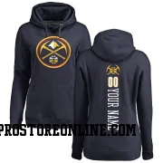 Navy Women's Custom Denver Nuggets Custom Backer Pullover Hoodie