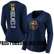 Navy Women's DaRon Holmes II Denver Nuggets Backer Long Sleeve T-Shirt