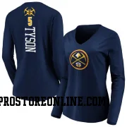 Navy Women's Hunter Tyson Denver Nuggets Backer Long Sleeve T-Shirt