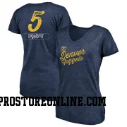 Navy Women's Hunter Tyson Denver Nuggets Sideline V-Neck T-Shirt