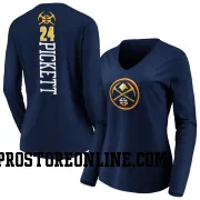 Navy Women's Jalen Pickett Denver Nuggets Backer Long Sleeve T-Shirt