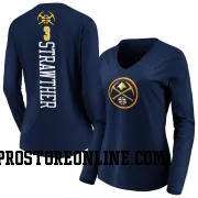 Navy Women's Julian Strawther Denver Nuggets Backer Long Sleeve T-Shirt