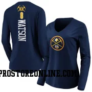 Navy Women's Peyton Watson Denver Nuggets Backer Long Sleeve T-Shirt