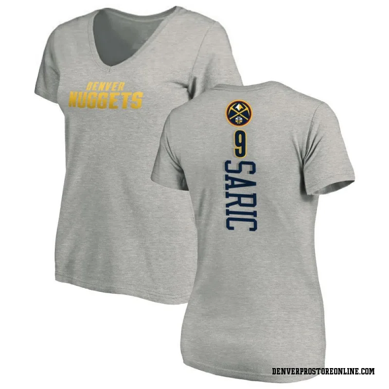 Women's Dario Saric Denver Nuggets Ash Backer T-Shirt