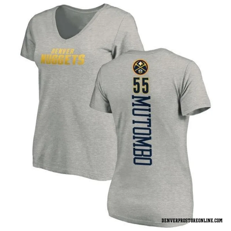 Women's Dikembe Mutombo Denver Nuggets Ash Backer T-Shirt