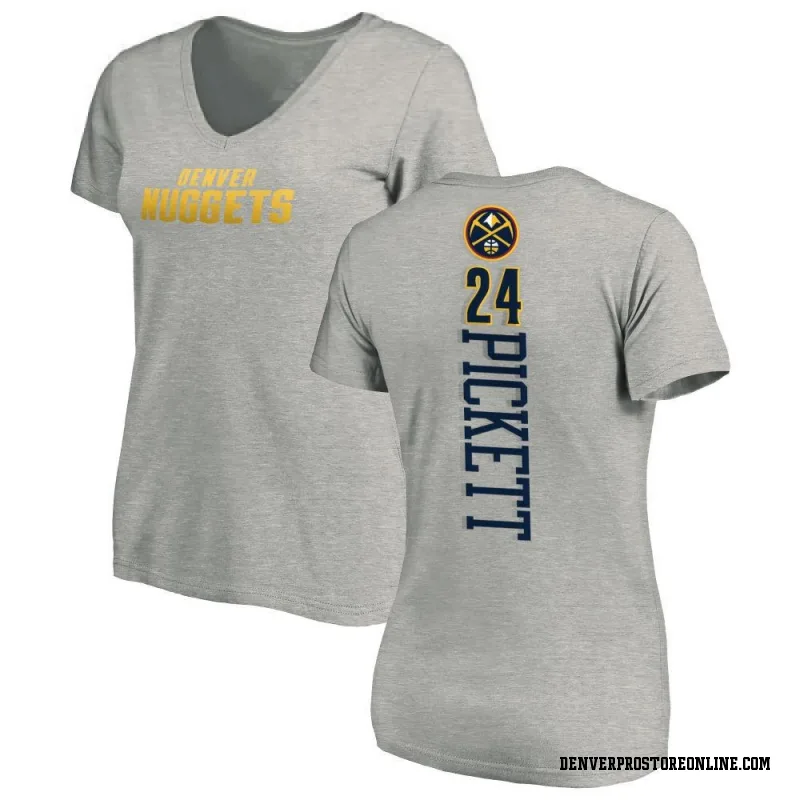 Women's Jalen Pickett Denver Nuggets Ash Backer T-Shirt