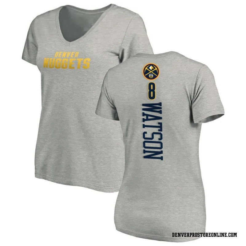 Women's Peyton Watson Denver Nuggets Ash Backer T-Shirt