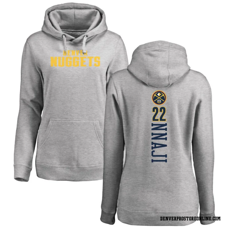 Women's Zeke Nnaji Denver Nuggets Ash Backer Pullover Hoodie