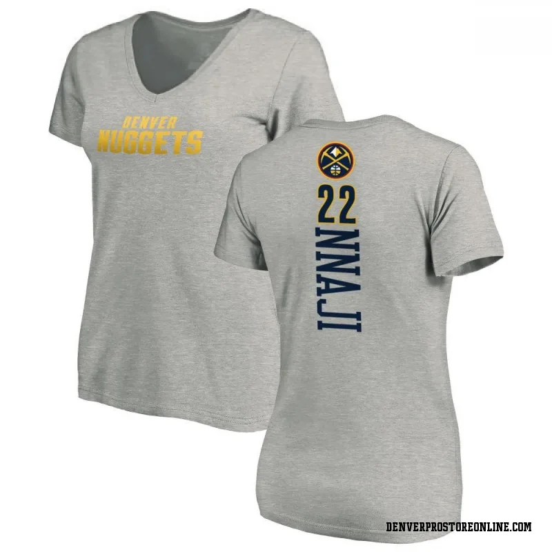 Women's Zeke Nnaji Denver Nuggets Ash Backer T-Shirt