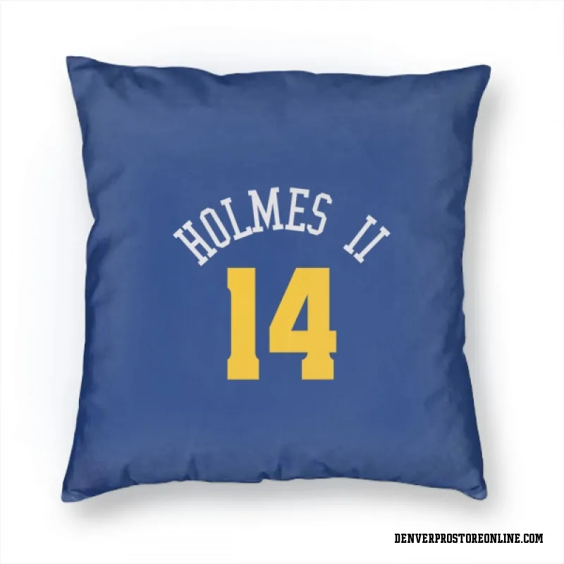 Blue Denver Nuggets  DaRon Holmes II  Pillow Cover (18 X 18)