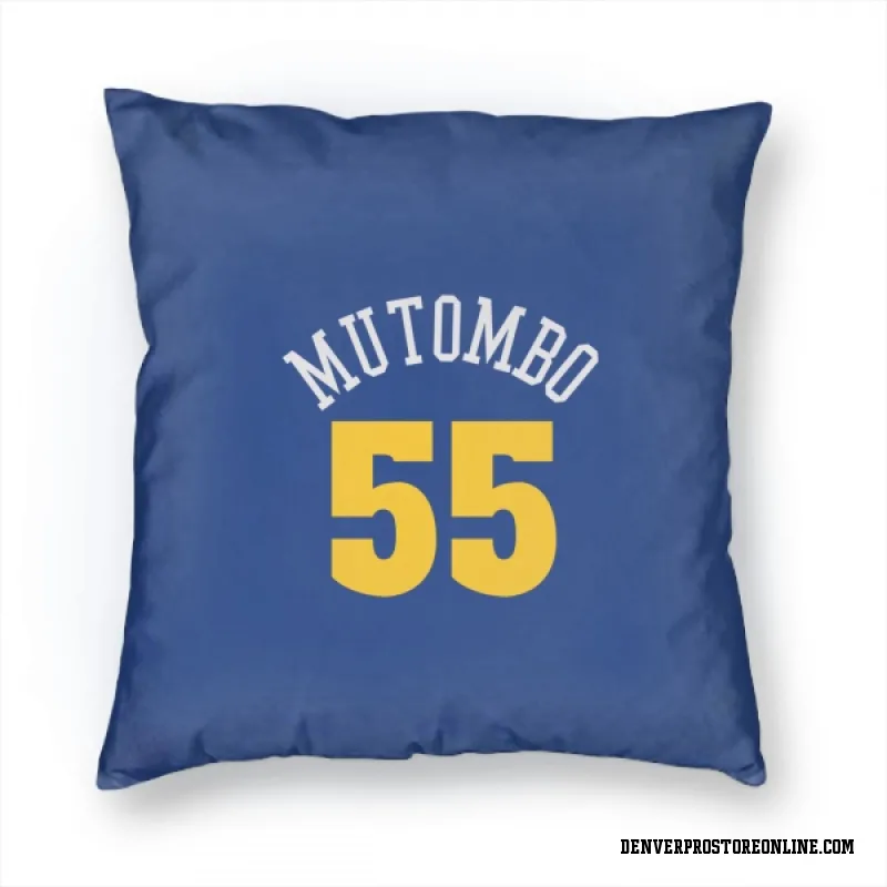 Blue Denver Nuggets  Dikembe Mutombo  Pillow Cover (18 X 18)