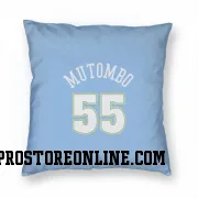 Blue Denver Nuggets  Dikembe Mutombo Power  Pillow Cover (18 X 18)