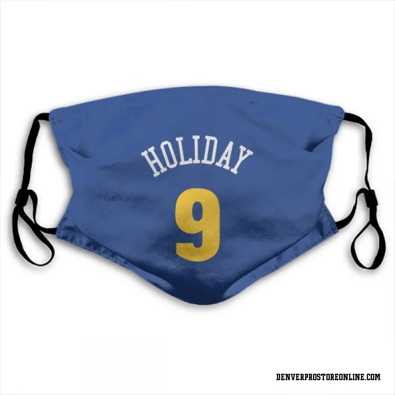 Blue Denver Nuggets  Justin Holiday  Face Mask (With 2 Free PM2.5 Filters)