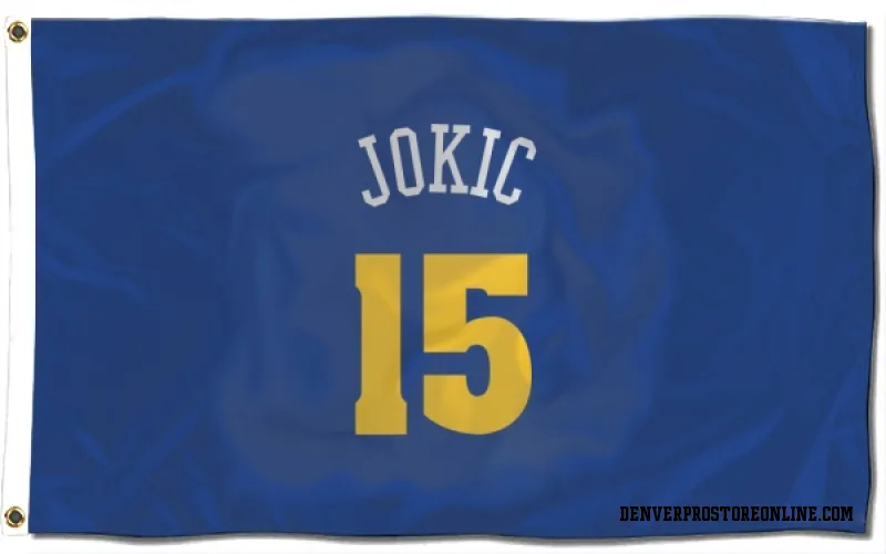 Blue Denver Nuggets  Nikola Jokic  Flag (3 X 5)