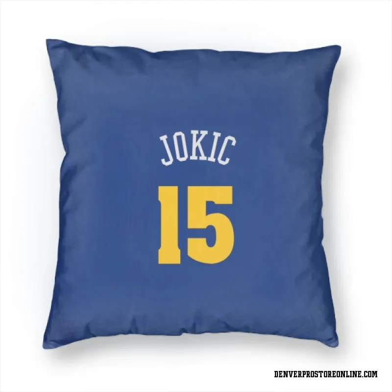 Blue Denver Nuggets  Nikola Jokic  Pillow Cover (18 X 18)