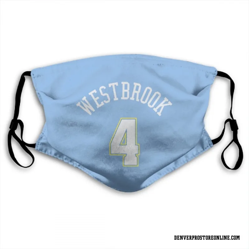 Blue Denver Nuggets  Russell Westbrook Power  Face Mask (With 2 Free PM2.5 Filters)