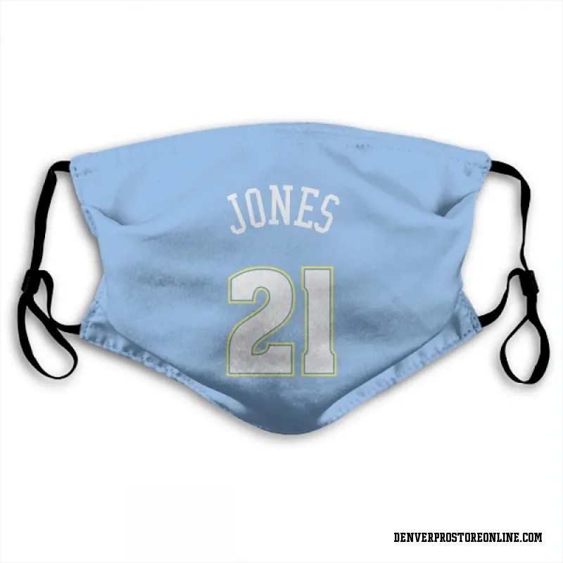 Blue Denver Nuggets  Spencer Jones Power  Face Mask (With 2 Free PM2.5 Filters)