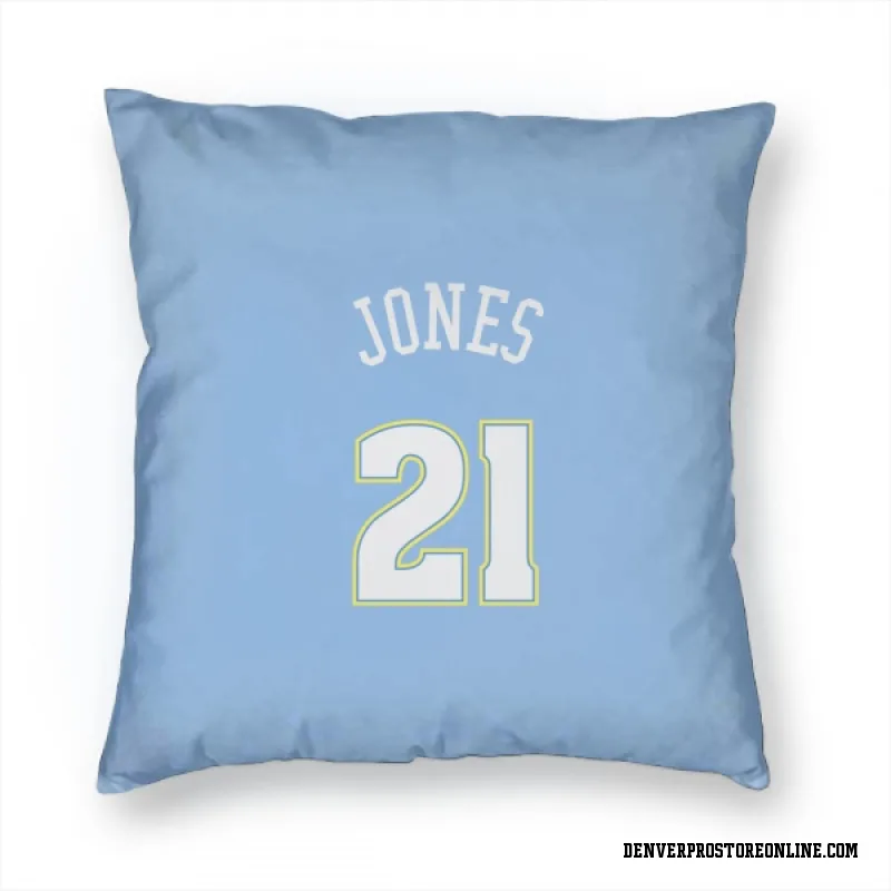 Blue Denver Nuggets  Spencer Jones Power  Pillow Cover (18 X 18)