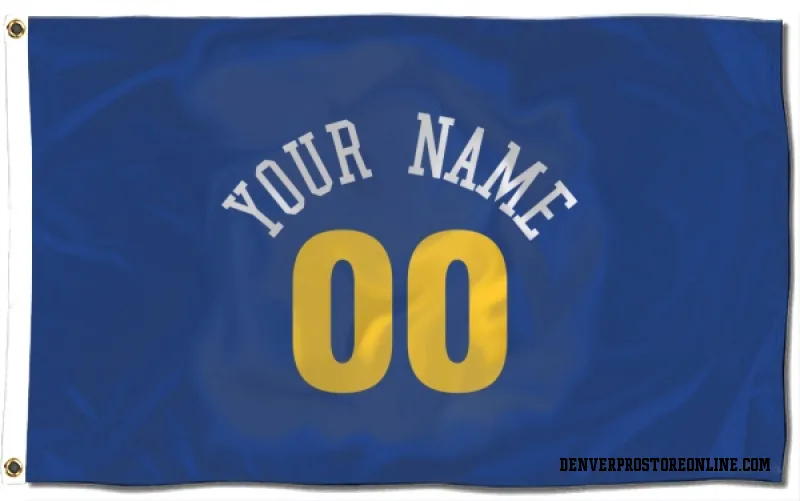 Blue Denver Nuggets Custom  Flag (3 X 5)