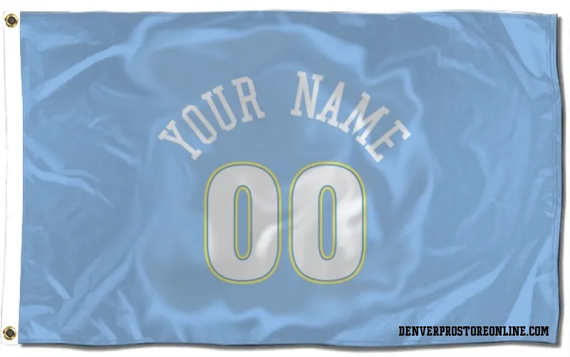 Blue Denver Nuggets Custom Power  Flag (3 X 5)