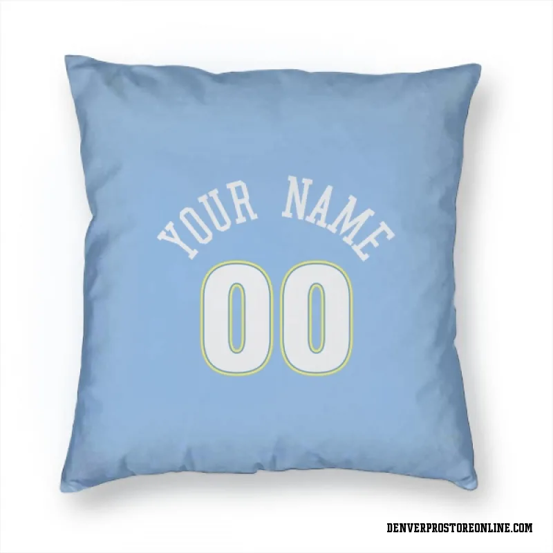 Blue Denver Nuggets Custom Power  Pillow Cover (18 X 18)