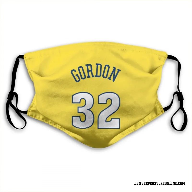 Gold Denver Nuggets  Aaron Gordon  Face Mask (With 2 Free PM2.5 Filters)